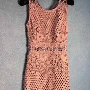 Dusty Rose Crochet Dress